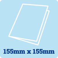 155mm Square White Card Blank 300gsm